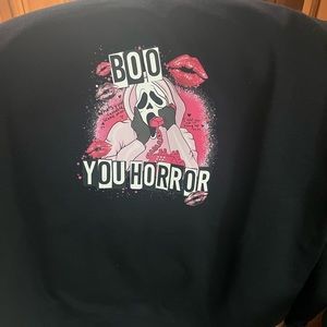 Ladies black Ghostface crew